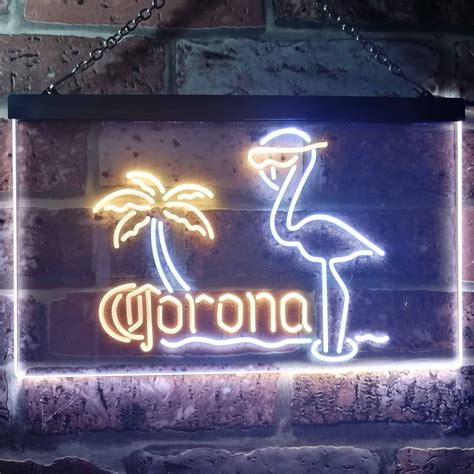 Corona Extra Pink Flamingo Led Neon Sign Blue Red Small In 2022