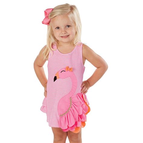 3d Swan Baby Girl Toddler Sleeveless Pink Stripes Tunika Dress Kids
