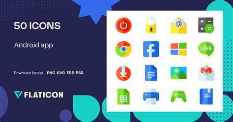 Android App Icon Pack Flat 50 Svg Icons