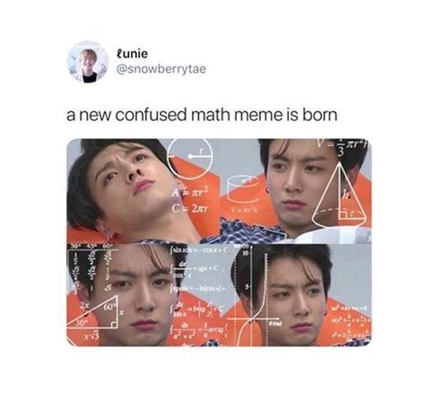 Download Jungkook Confused Math Meme Png And  Base