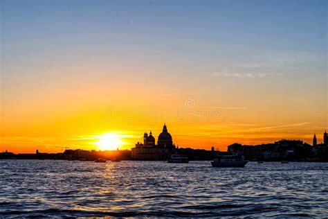 Colorful Skyline Of Venice Italy At Sunset Stock Photo Image Of