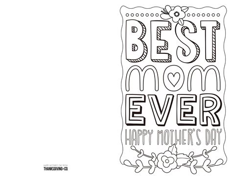Free Printable Mothers Day Cards For Kids To Color
