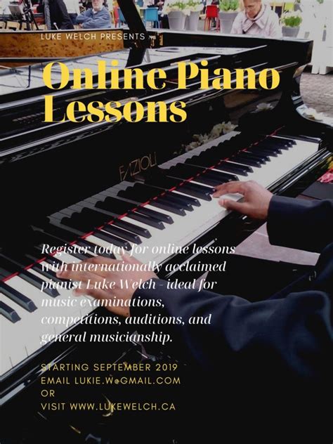 And they are taught by the same professional, trained. Register for Online Piano Lessons with Luke Welch