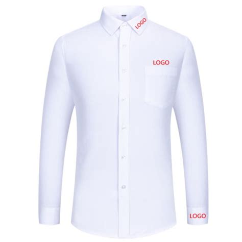 China Company Unit Embroidery Logo Business White Shirt Men′s Long