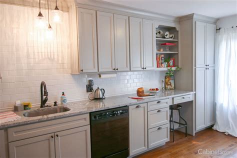 At the same time, it looks uniform with all the other wall cabinets. Belleair Maple Willow Gray | Tall kitchen cabinets, Light grey kitchens, Kitchen
