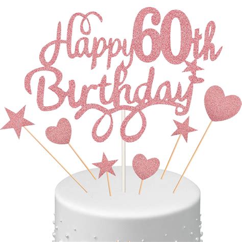 Buy Boao 60th Cake Topper Set Happy 60th Birthday Cake Topper With