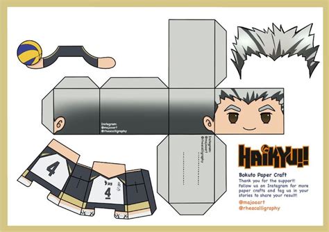 Haikyuu Bokuto Paper Craft In 2021 Anime Crafts Paper Doll Template