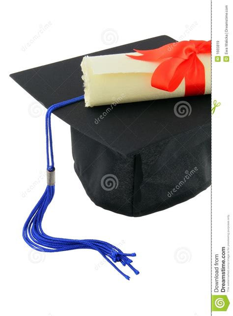 Diploma And Graduation Cap Stock Image Image Of Exam 1665819