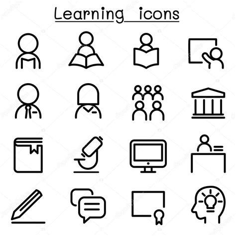 Learning Icon Set Vector Illustration Graphic Design Stock Vector By Slalomop