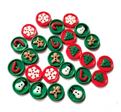 Christmas Holiday Buttons Crafting Sewing Buttons Cabochon Etsy