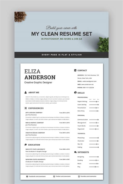 30 Attractive Eye Catching Resume Cv Templates With Stylish Aesthetics