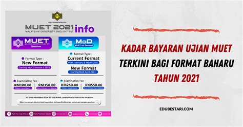 Pendaftaran muet boleh dibuat secara dalam talian (online) menerusi laman web rasmi mpm www.mpm.edu.my. Kadar Bayaran Ujian MUET Terkini Bagi Format Baharu 2021 ...