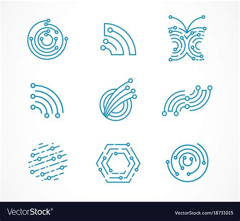 Logo Set Technology Tech Icons And Symbols Vector Image