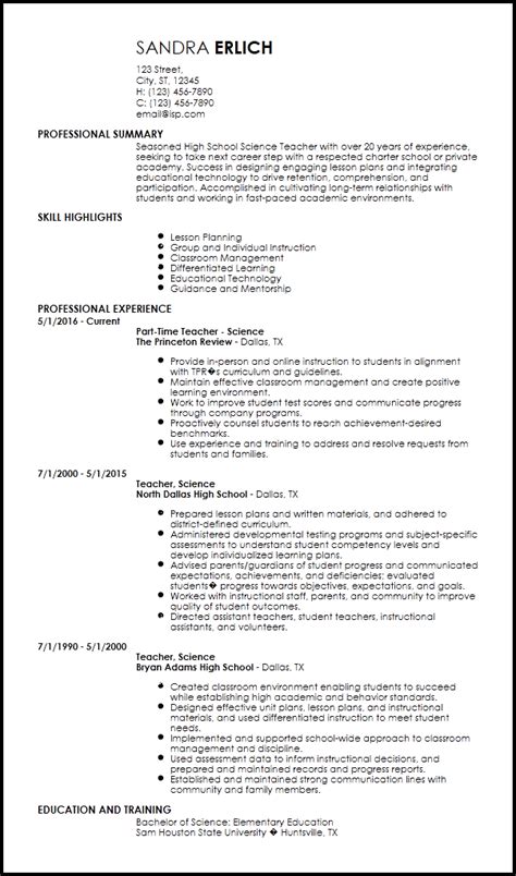 Resume.io offers a variety of teacher resume templates for all types of positions: Free Creative Teacher Resume Templates | Resume-Now