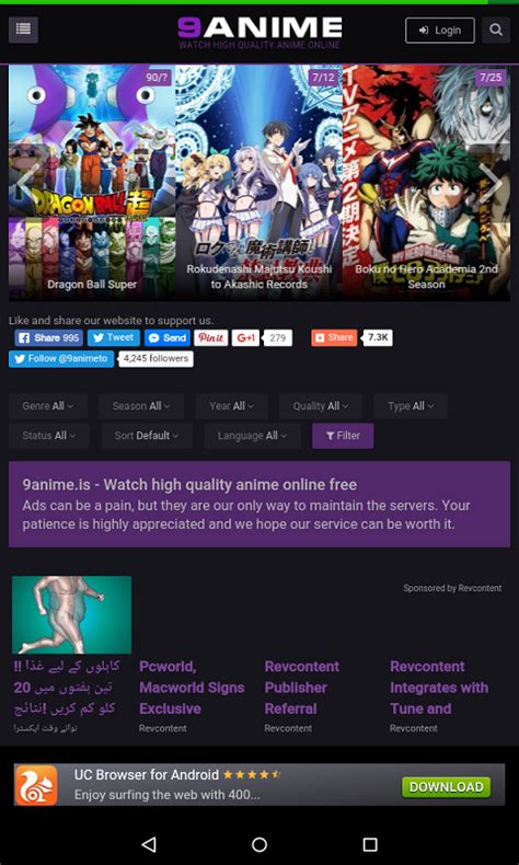 The app is the top destination to watch anime, movies, sports and all the premium programming, apart from the bunch of movies and tv shows the app also host number of live tv channels. Free 9Anime----Your World to Anime APK Download For ...