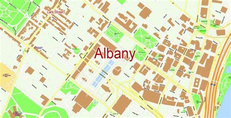 Albany New York Map Vector Printable Us Exact City Plan Full Editable