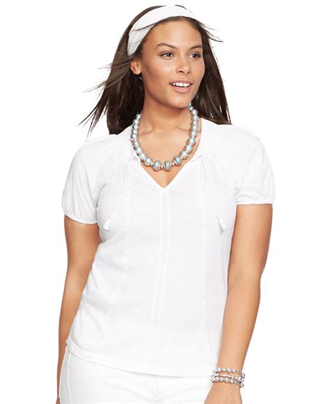 Lyst Lauren By Ralph Lauren Plus Size Embroidered Top In White