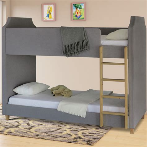 Their 100% foam bunk bed mattress feels like sleeping on a cloud. Betternowm.co.uk | Legacy Grey Fabric Bunk Bed with 2 x ...