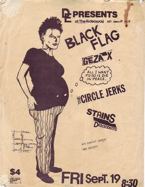 Raymond Pettibon The Art Of Black Flag 1980s Punk Poster Black
