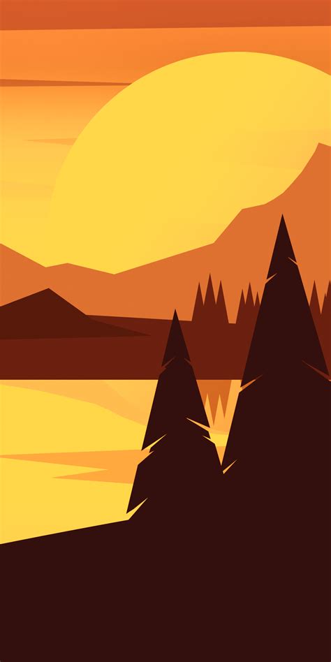 1080x2160 Forest Minimal Mountain Landscape One Plus 5thonor 7xhonor
