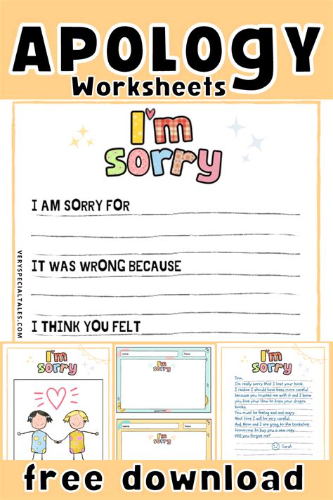 Learning To Say Sorry Activities And Worksheets Printable Pdf Very