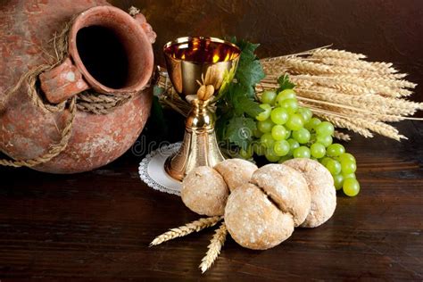 Communion Wine And Bread Stock Image Image 18933721