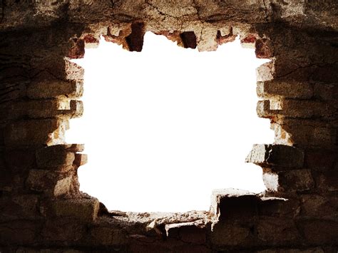 Broken Stone Wall With Hole Png Background Brick And Wall Textures
