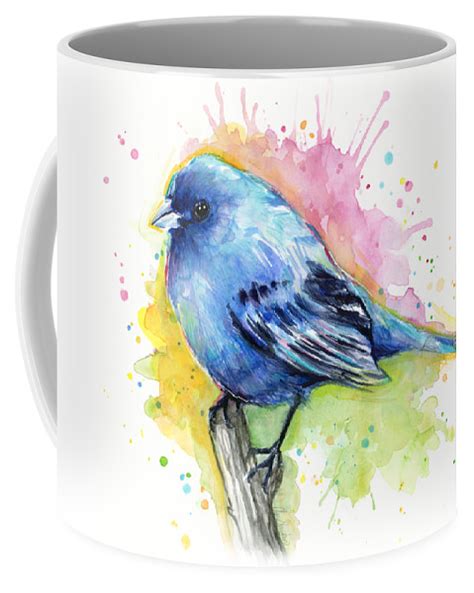 Indigo Bunting Blue Bird Watercolor Coffee Mug For Sale By Olga Shvartsur