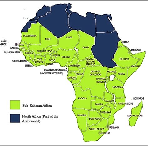 Location Of Sub Saharan Africa Source Download Scientific Diagram