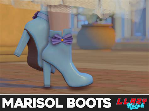 Cute Heeled Boots With A Side Bow Found In Tsr Category Sims 4 Shoes