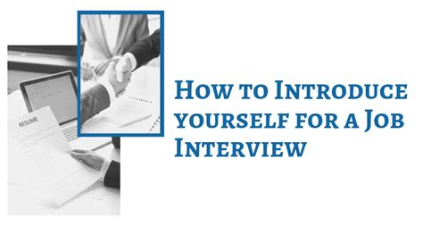 How To Introduce Yourself On Job Interview