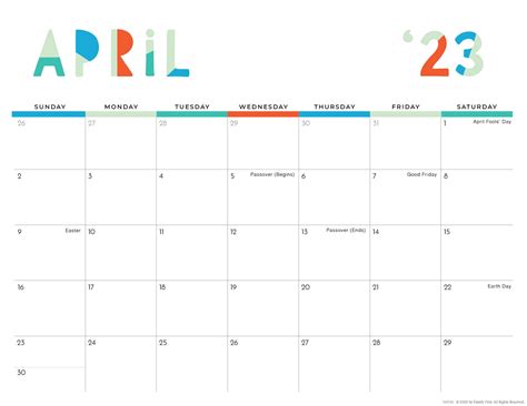 2023 Colorful Printable Calendar For Moms Imom