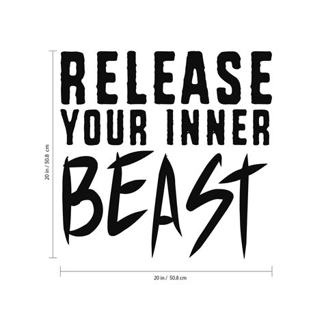 Vinyl Wall Art Decal Release Your Inner Beast Gym Quotes Wall Art