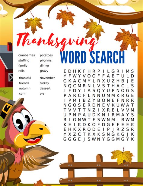 Thanksgiving Printable Word Search Printable Templates