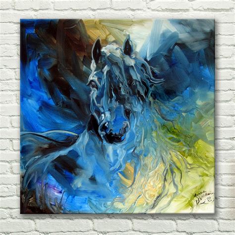 Handmade Cheap Abstract Painting Colours Horse Picture On