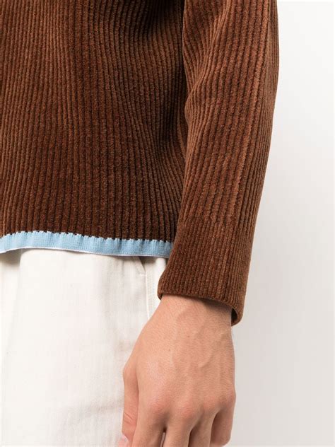 Jacquemus Ribbed Knit Long Sleeve Polo Shirt Farfetch