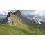 Aerial View Of Mountains Landscape Near Seceda Point Stock Video 