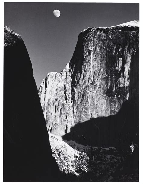 Ansel Adams 19021984 Moon And Half Dome Yosemite National Park