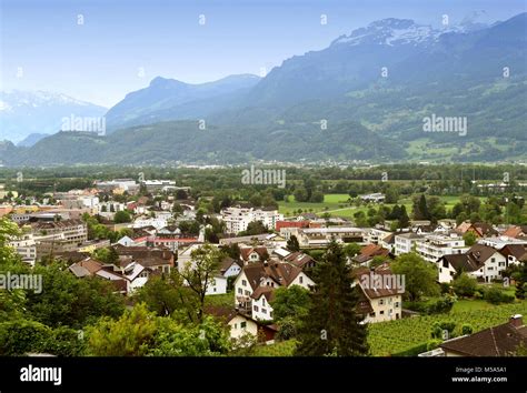 Vaduz, Liechtenstein top view. Vaduz is the capital of Liechtenstein ...
