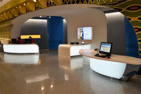 Backlit Curved 3form Reception Desks Led Backlighting Gpi Design