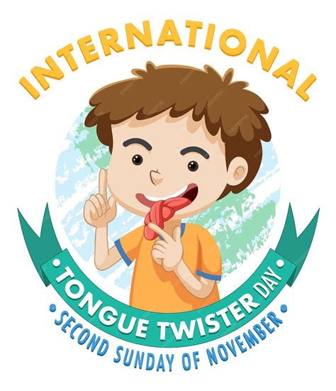 Premium Vector International Tongue Twister Day Banner Design