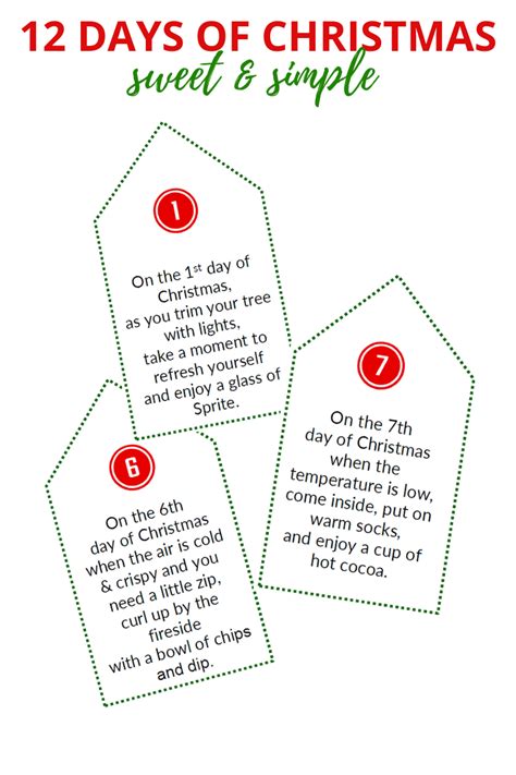 Sweet And Simple 12 Days Of Christmas Poem Tags And T List Digital