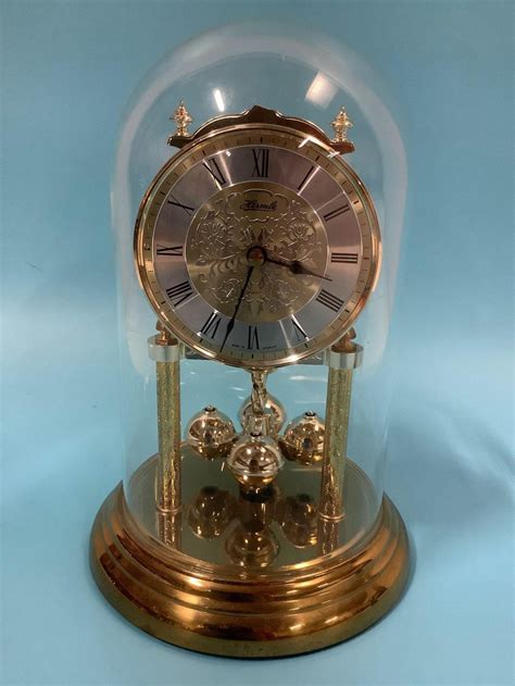 Sold Price Hermle Quartz Glass Dome Clock Made In Germany Tested
