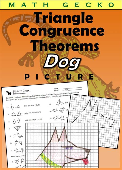 A collection of congruent triangles worksheets on key concepts like congruent parts of congruent triangles, congruence statement, identifying the postulates, congruence in right triangles and a lot more is featured here for the exclusive use of 8th grade and high school students. Triangle Congruence Theorems Picture (Dog) | Elementary ...