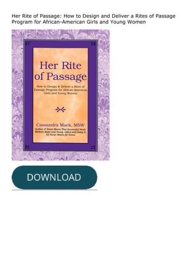 Full Download Pdf Her Rite Of Passage How To Design And Deliver A Rites Of Passage Program