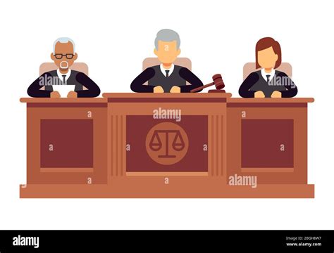 Federal Supreme Court With Judges Jurisprudence And Law Vector Concept