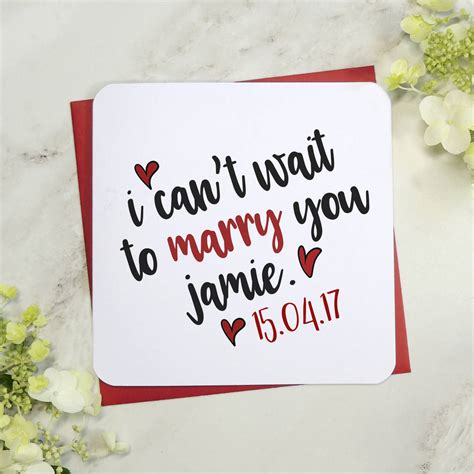 I Cant Wait To Marry You Wedding Day Card By Parsy Card Co