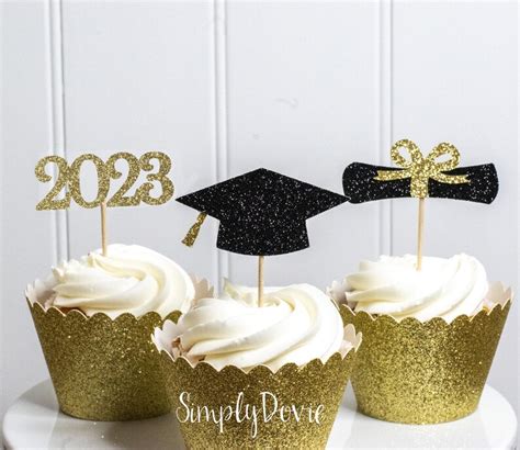 Graduation Cupcake Toppers Class Of 2023 Cupcake Toppers Etsy