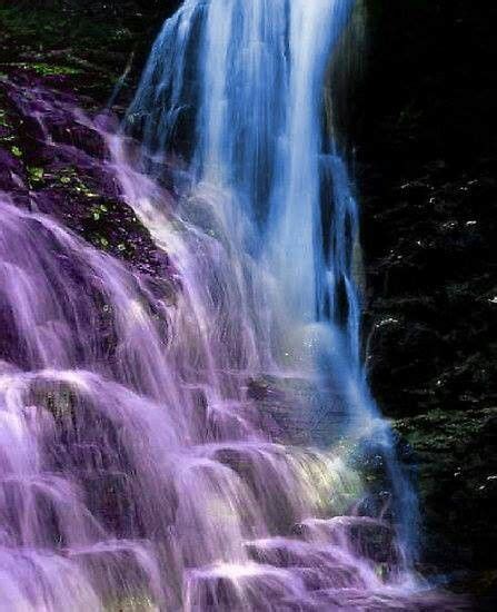 Keep Calm Love Purple Waterfall Beautiful Landscapes Scenery