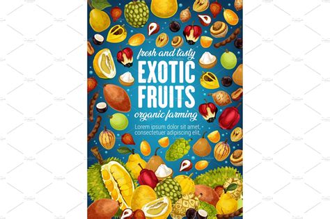Exotic Tropic Fruits Tropical Farm Food Illustrations Creative Market